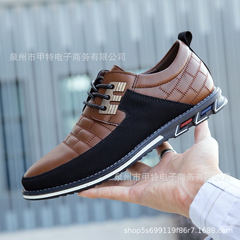 Cross-border Wish Men's Shoes Size 47 Large Size 48 Men's Casual Leather Shoes 3909 Autumn Trendy Shoes