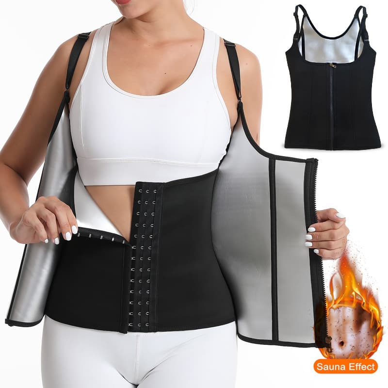 Women's Shapewear Underwear Belted Slimming Vest Three-Layer Fabric Sweat-Promoting Waist Support Rubber Lycra Seamless Thickened