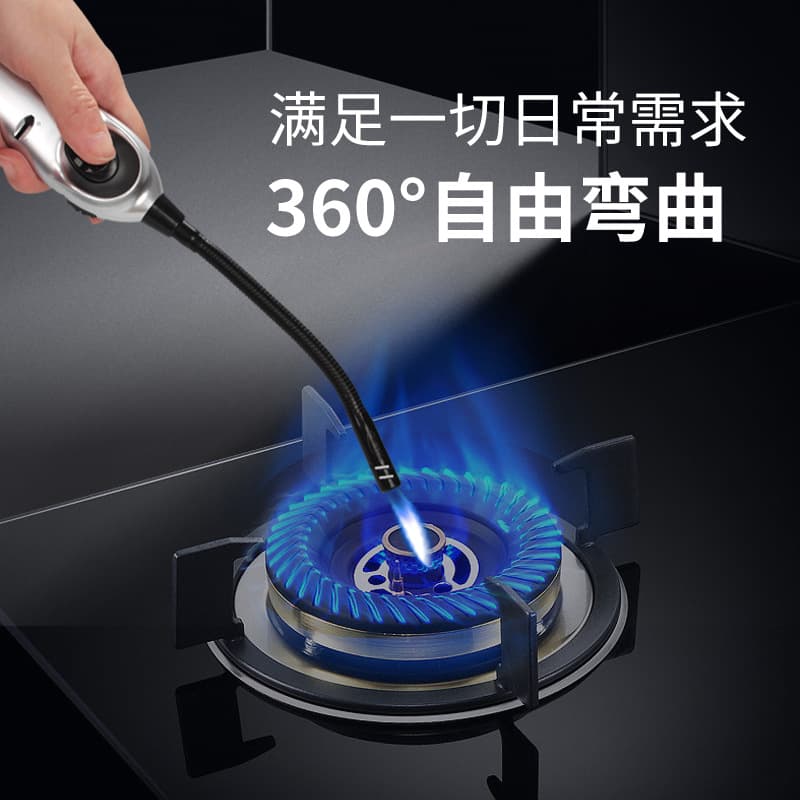 Custom Hose Lighter Plastic Open Flame Simple Gas Stove Kitchen BBQ Lamp Welding Torch Lighter