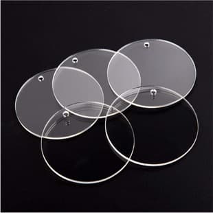 Cross-border Blank Transparent Guka Acrylic Sheet Organic Glass Blank Keychain Transparent DIY Round Pendant