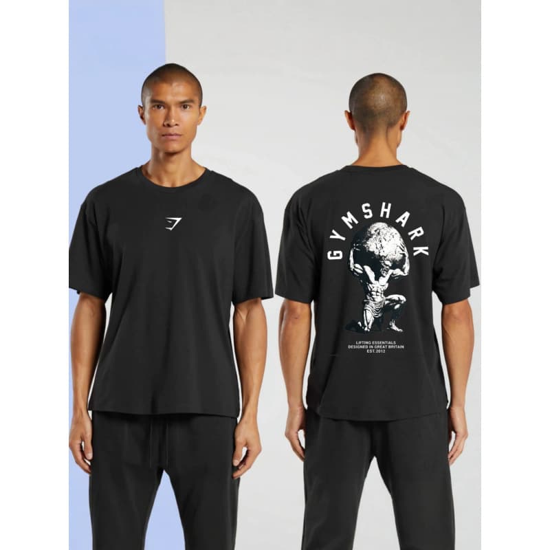 Cross-border Hot-Selling GYMSHARK New Running Sports Fitness T-Shirt Top Casual Breathable Combed Cotton Loose Short Sleeve