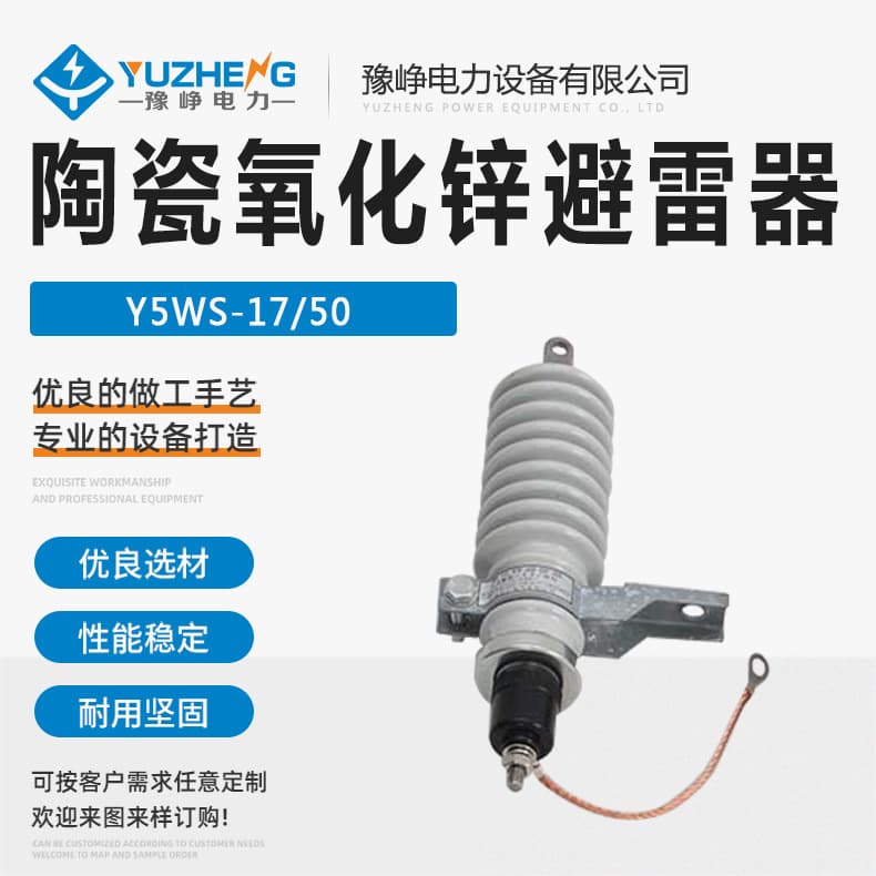 Y5WS-17/50-FT 10KV Outdoor Ceramic Zinc Oxide Arrester High Voltage Valve Type Arrester
