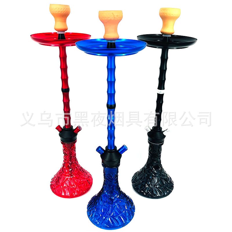 Cross-Border Supply Arabian Hookah Large Aluminum Alloy Single Tube Glass Hookah Shisha Hookah