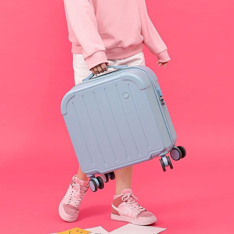 Ins-style new suitcase, travel luggage with universal wheels, 18-inch spinner, women's and men's hardshell case with lock, carry-on