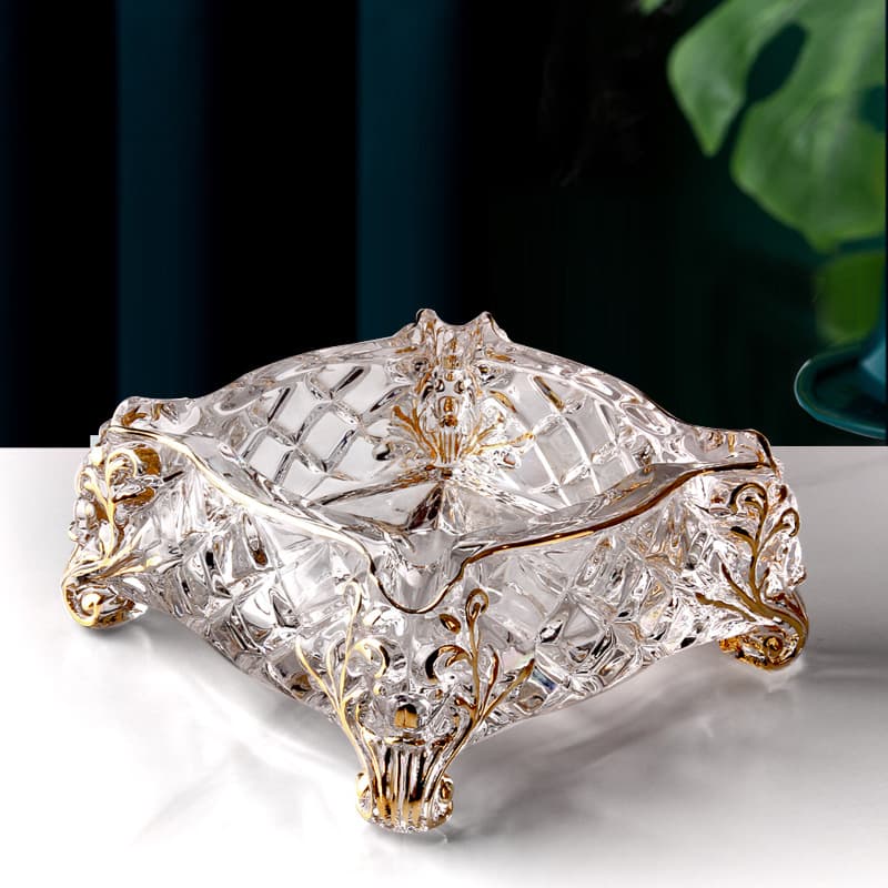 Wholesale European glass ashtray large cigar jar cigarette saucer men's gift home living room office ashtray