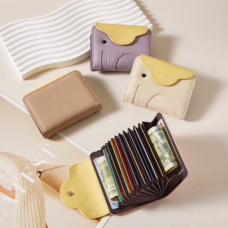Card bag new simple elephant macaron ins card holder fashionable women's large capacity coin purse fashionable multi-card slot money