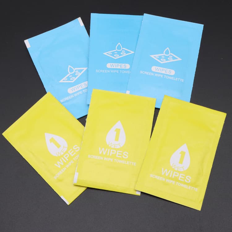 Four-Side Seal Phone Kraft Paper Kit Cleaning Cloth Tablet Tempered Film Screen Cleaning Wipes Auxiliary Tool Kit