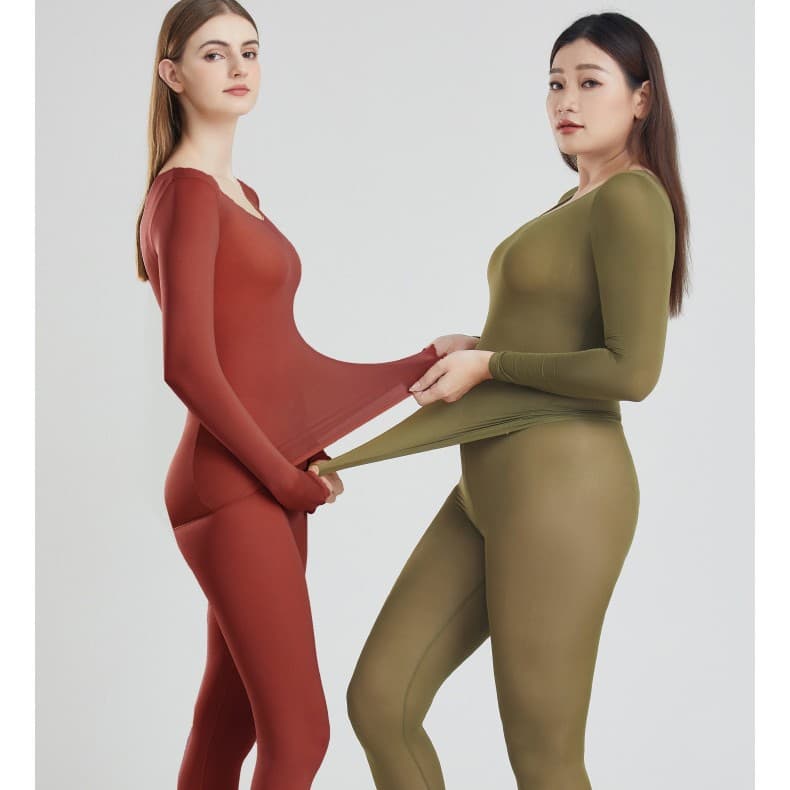 Hyaluronic Acid Invisible Women's Slimming Shapewear Set Heat Retention Ultra-Thin Curve Stretch Underwear