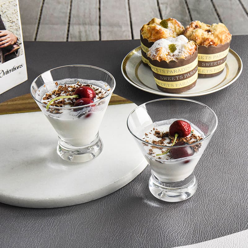 Glass ice cream cup commercial ice cream drink smoothie pudding yogurt cup thick bottom cocktail dessert cup
