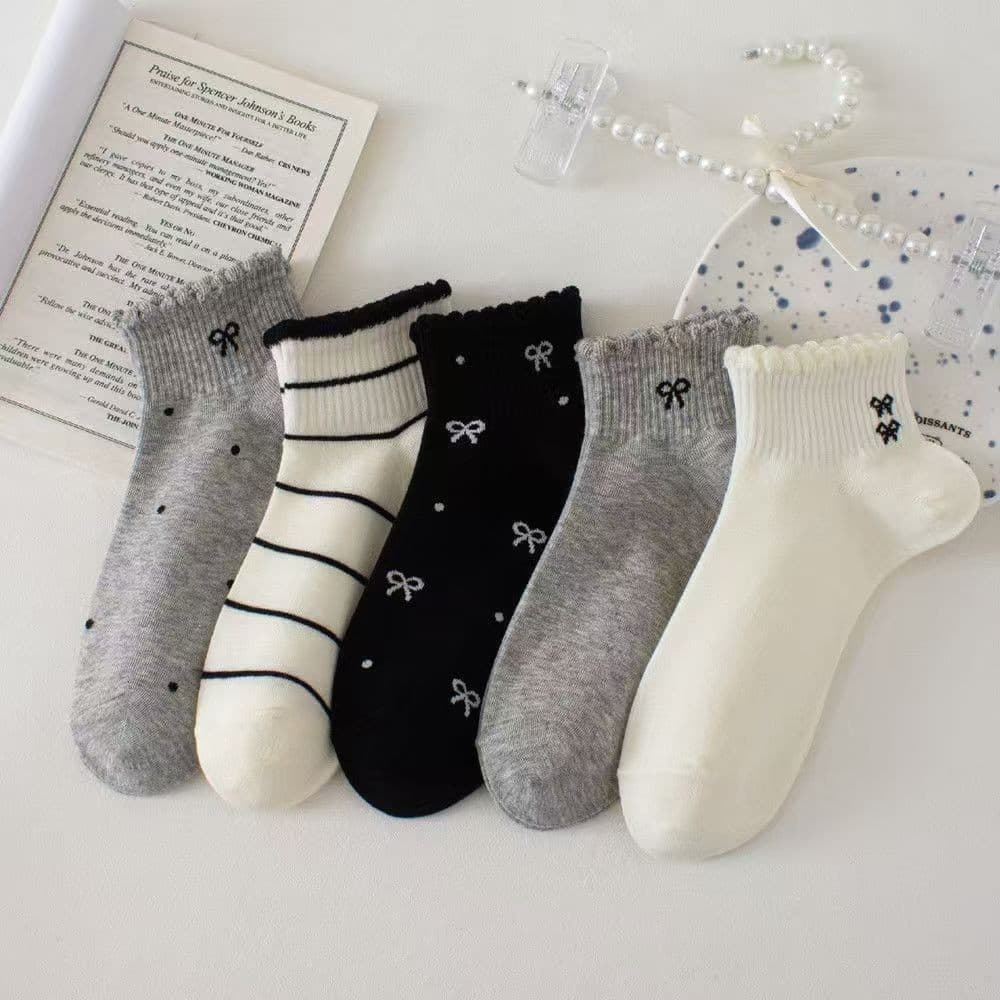 Cross-Border Amazon White Socks for Women, Spring and Summer Thin Short Socks, Trendy and Simple, Versatile Short Tube Socks for Students