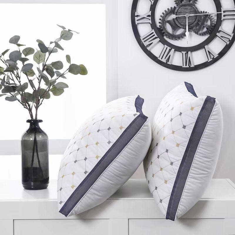 Cross-Border Hot-Seller Starry Sky American Basketball Net Small Check Blue Border Two-Color Quilted Neck Support Pillow Core, Single Wholesale Group Purchase