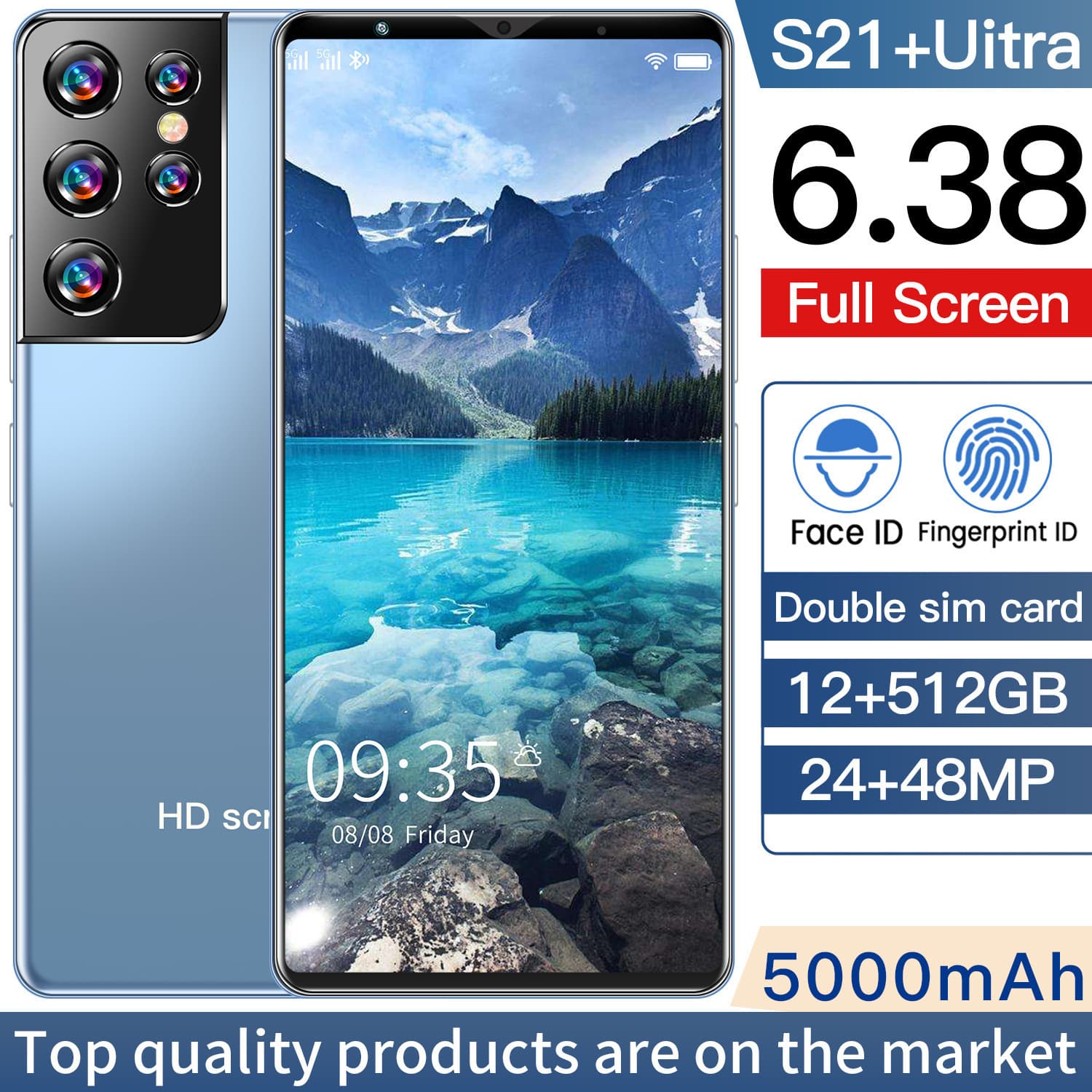 Large Screen Smartphone S21 Ultra 2022 Model Affordable Price with Android System High Resolution Camera And Octa Core Processor