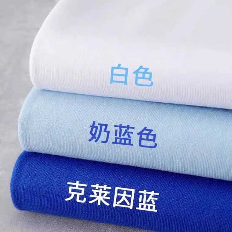 High quality Xinjiang cotton! 200g white short-sleeved T-shirt for men, milk blue, Klein blue, loose casual top for women