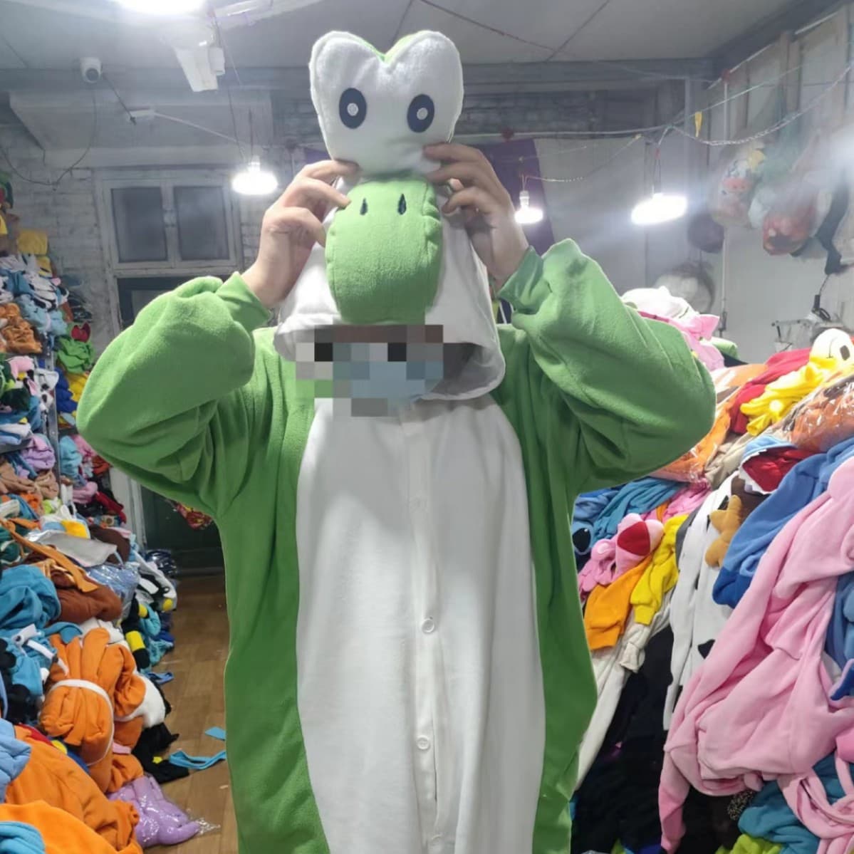 Amazon Cross-border Kigurumi Onesie Yoshi Cartoon Animal Pajamas Adult Halloween Costume