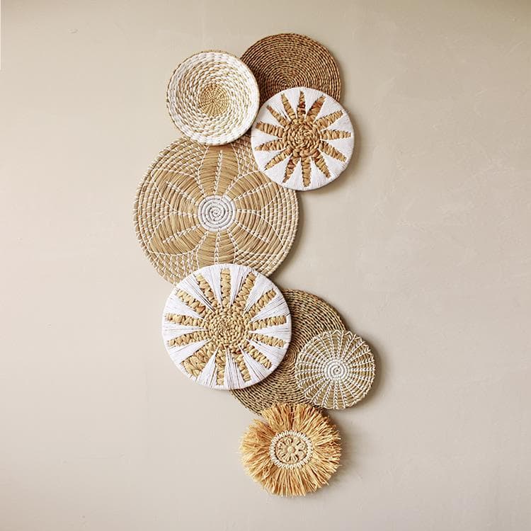Cross-border Woven Creative Living Room Wall Decor, Wabi-sabi Style Dining Background Wall Hanging, Bedroom Entryway Wall Ornament