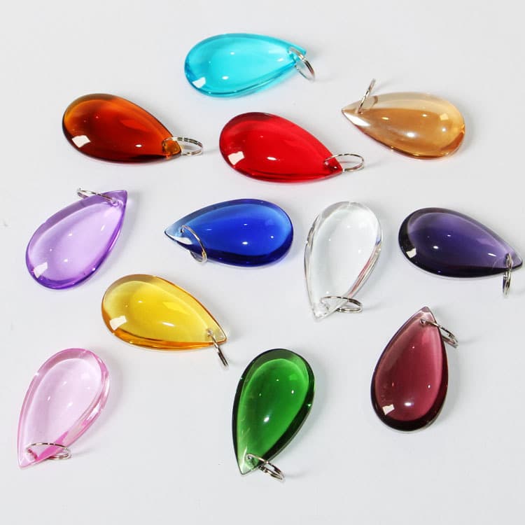 Glass crystal beaded curtain pendant DIY lighting crafts gourd beaded crystal pendant smooth teardrop-shaped loose beads