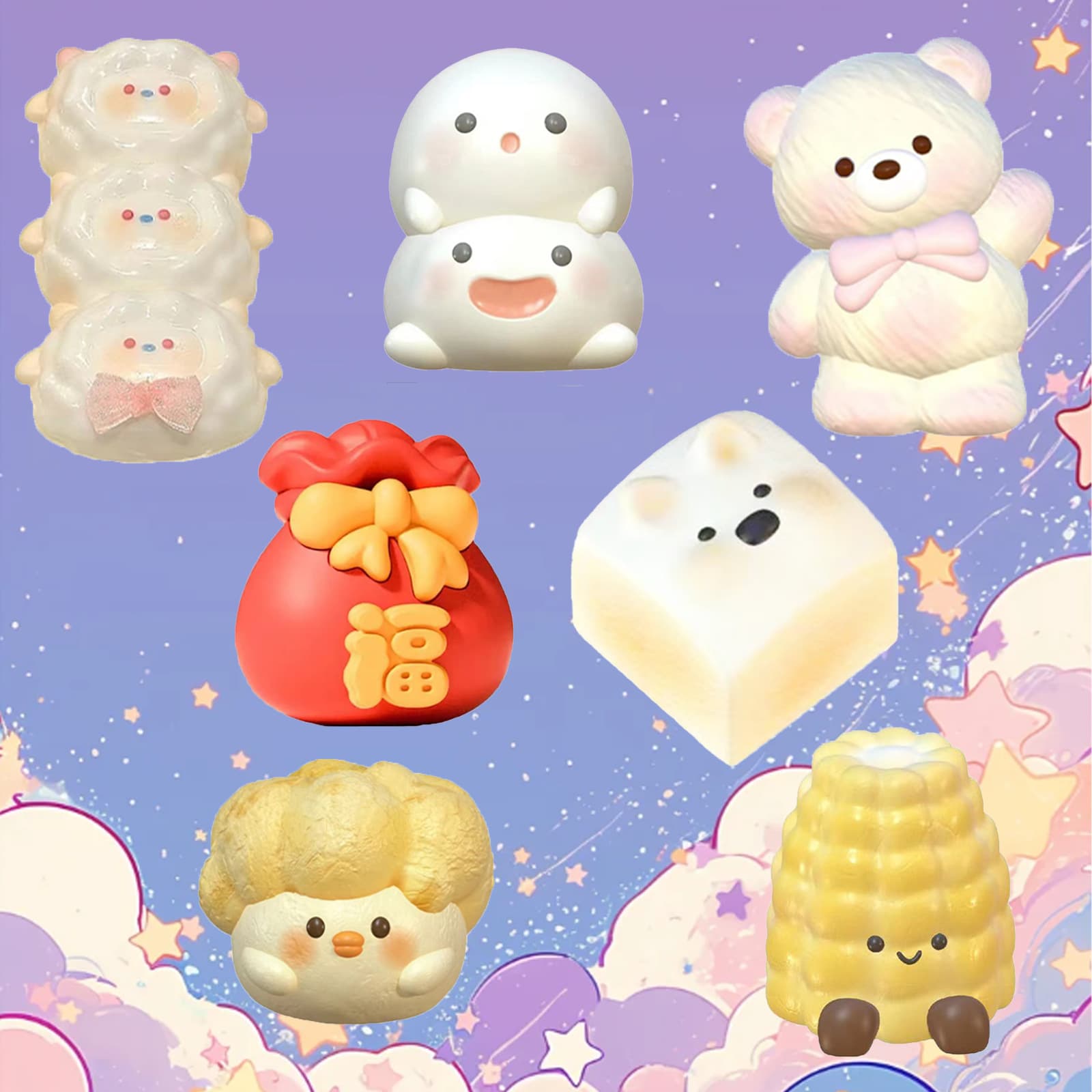 Lucky Bag Aromatherapy Candle Plaster Mold DIY Little Sheep Cream Stick Squishy Mold Baking Handmade Soap Silicone Mold