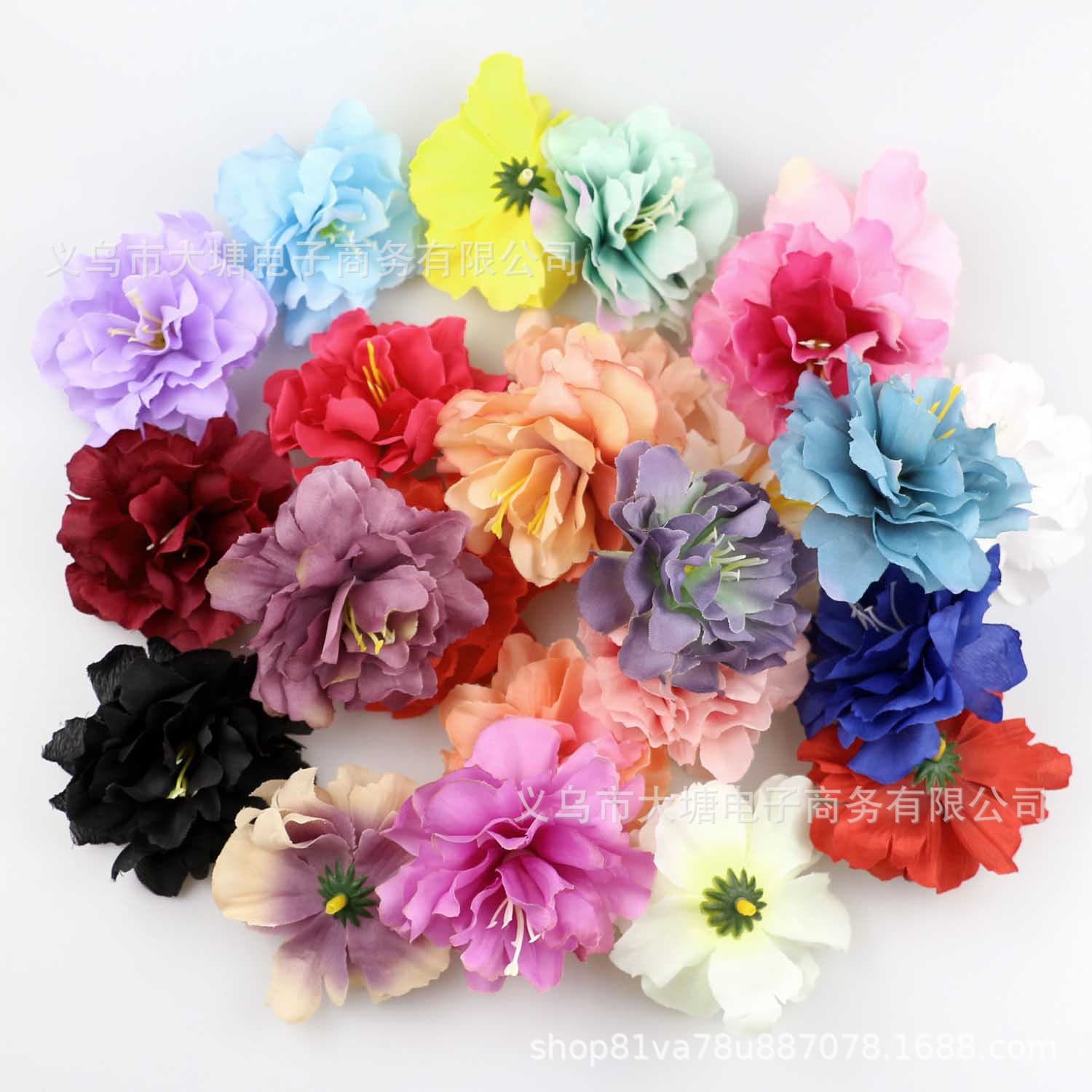 Amazon Hot Selling New Artificial Peony Flowers DIY Hair Crown Wreath Wedding Flower Wall Decoration Silk Flowers