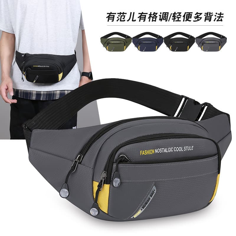 Wholesale men's waist bag Korean style casual multi-functional shoulder crossbody bag business wallet sports cycling chest bag
