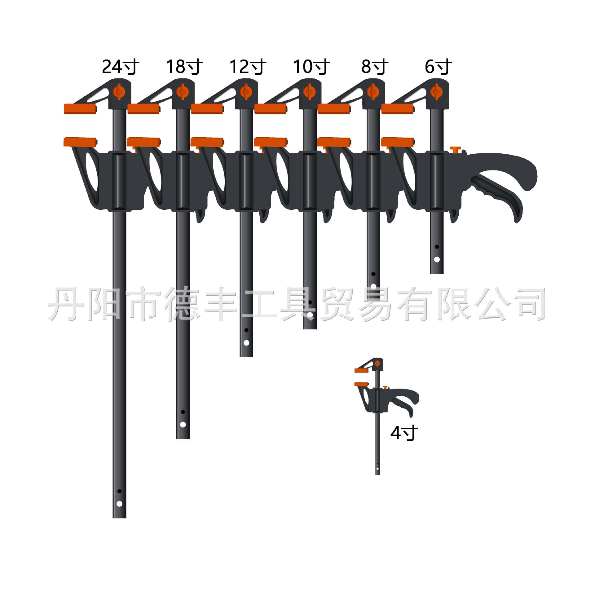 24-inch Woodworking F-Clamp 4/6/8/10-inch F-Clamp Nylon Quick-Release Woodworking Clamp Board Clamp Metal Fixing Clamp Tool Clamp