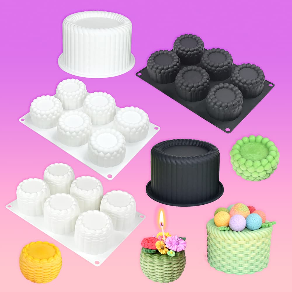 Round flower basket mousse cake mold pearl cup French dessert silicone mold chocolate baking tool glue mold