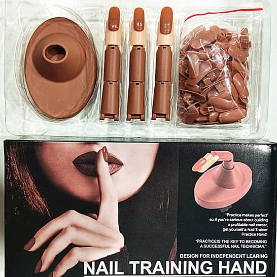 Manicure joint finger manipulator nail piece set for beginners with movable hand model fake finger nail color practice