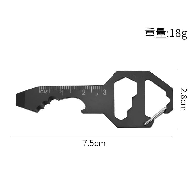 Stainless steel multifunctional cassette outdoor tool keychain braided rope screwdriver pendant gift tool carabiner