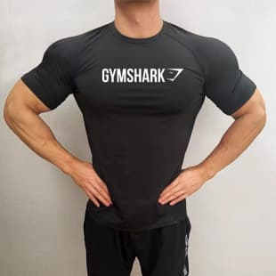GYMSHRK American Style Summer New Men's Tight T-Shirt Jogger Sports Fitness Running Training Quick Dry Short Sleeve
