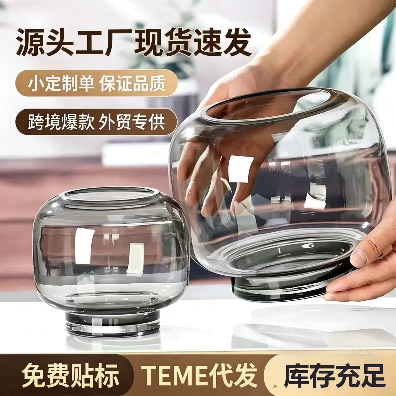 Luxury Belly Vase Decoration Ins Glass Transparent for Fresh Flowers Dried Flowers Arrangement Living Room Desktop Fish Tank Vase
