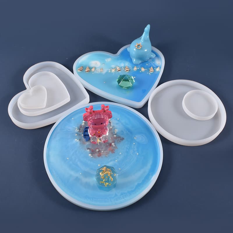 Diy Crystal Drip Mold Rectangular Mirror Square Round Silicone Gypsum Clay Pressing Plate Cake Mold Table Decoration