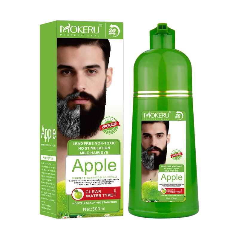 MOKERU Green Apple Beard One Black Export Beard Dye Care Hair Dye Cross-Border Wholesale