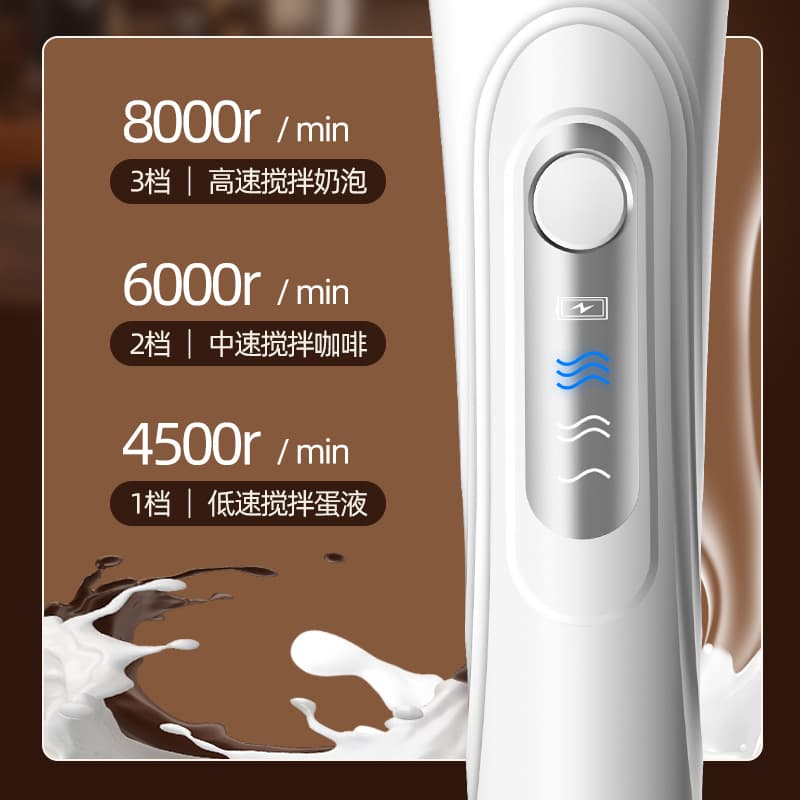 Cross-border Milk Frother Coffee Foam Maker Electric Milk Frother Milk Mixer Handheld Egg Beater Slim Waist