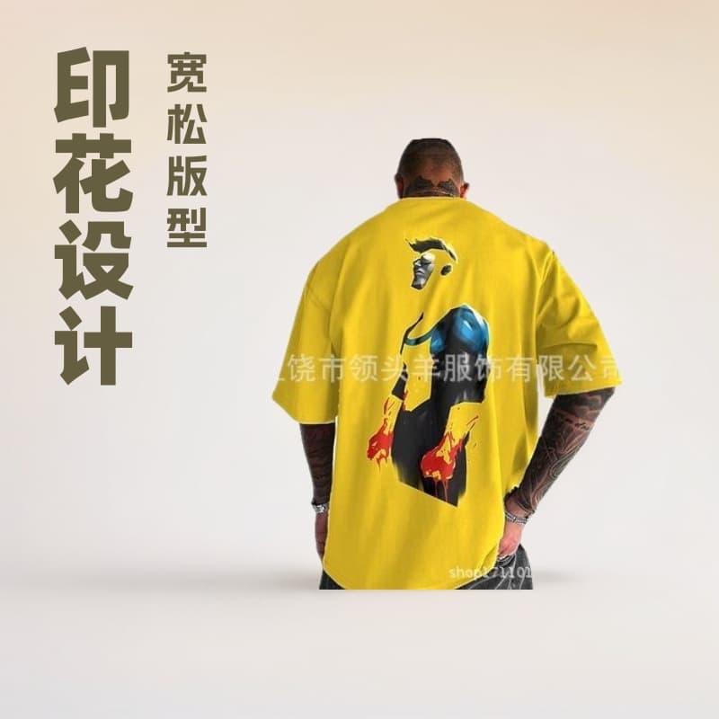 [3000+ Sold] Popular Export American Streetwear Versatile Youth Print Casual Round Neck Short Sleeve Y2K