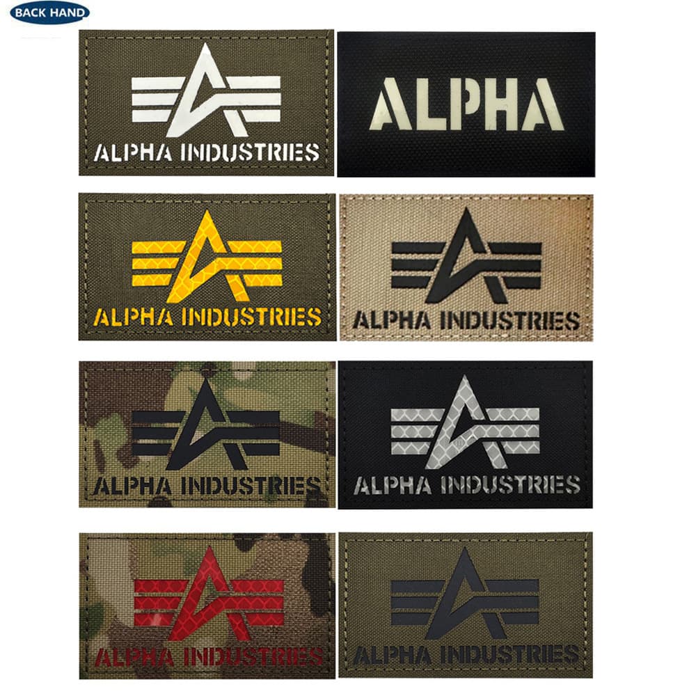 Reflective Alpha Morale Patch ALPHA Glow Badge Patch Velcro Morale Patch Backpack Patch