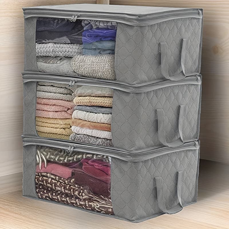 2026 New Cross-border Drop Shipping Foldable Storage Bag Large Transparent Window Handheld Cross-border Storage Bag