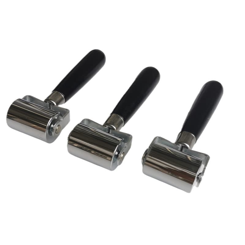 Stainless steel pressure roller with double bearing for waterproof membrane installation; leather edge pressing roller for self-adhesive wallpaper and stickers.