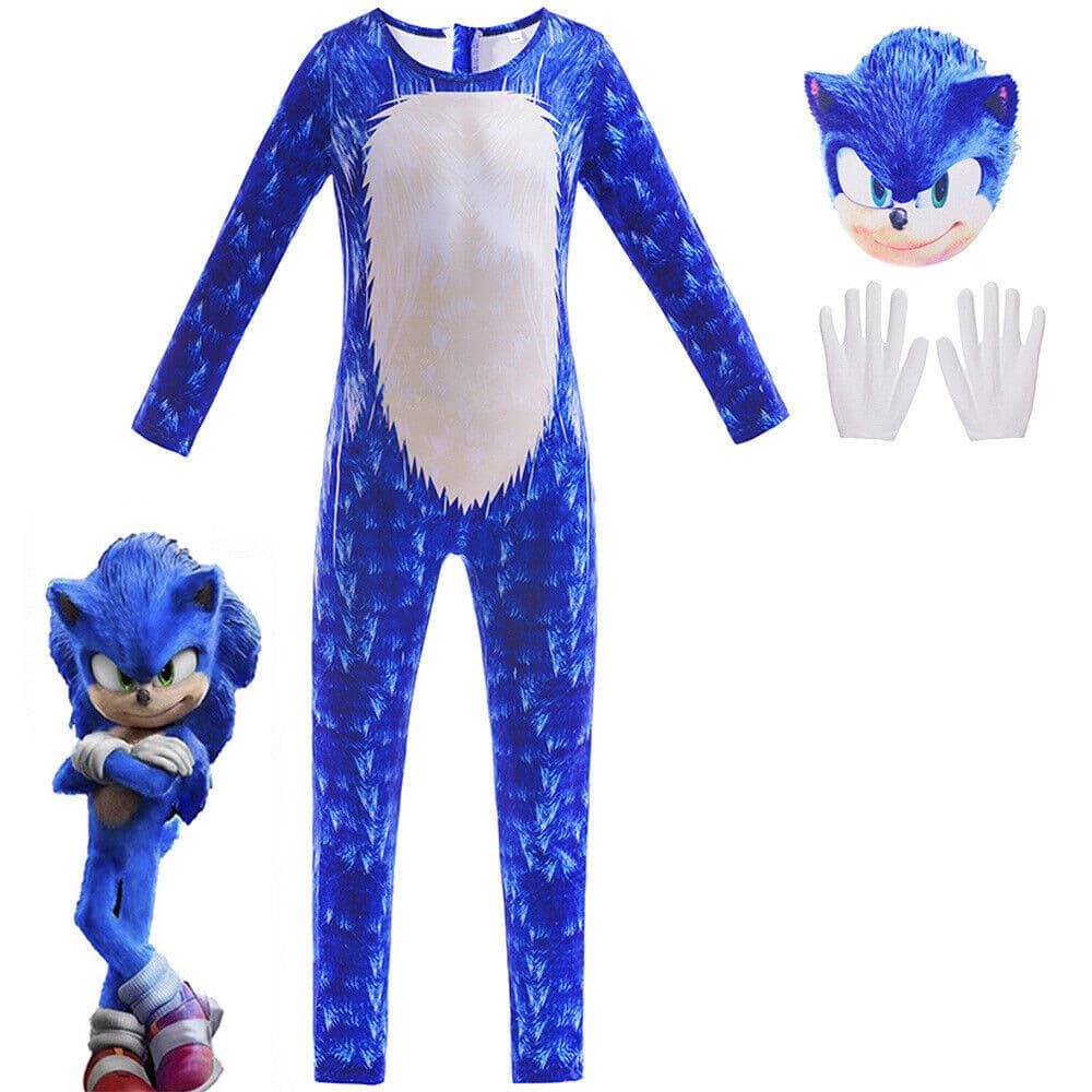 Children's Halloween Costume Sonic Bodysuit Tight Sonic Character Role-Play Costume Sonic Cos