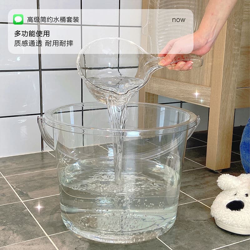 Paint Bucket, Water Bucket, Household Water Storage, Laundry Hand Carry Small Bucket, Student Dormitory Transparent with Lid Thickened Plastic
