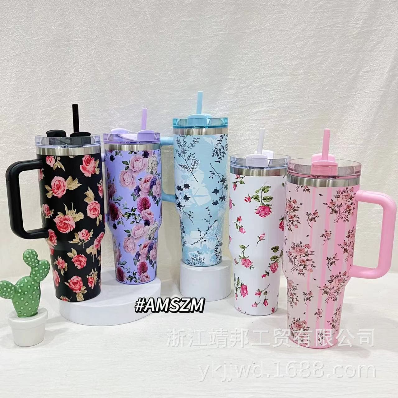 Cross-border Direct Supply 2nd Gen Car Cup 3D Printed Insulated Mug 40oz Stainless Steel Straw Car Cup Outdoor Portable Handheld