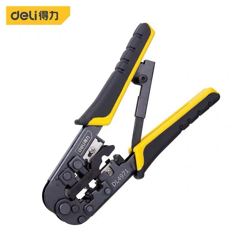 Deli Ratchet Network Crimping Pliers 4P 6P 8P Three-in-One Network Cable Crimper with Ratchet DL4971