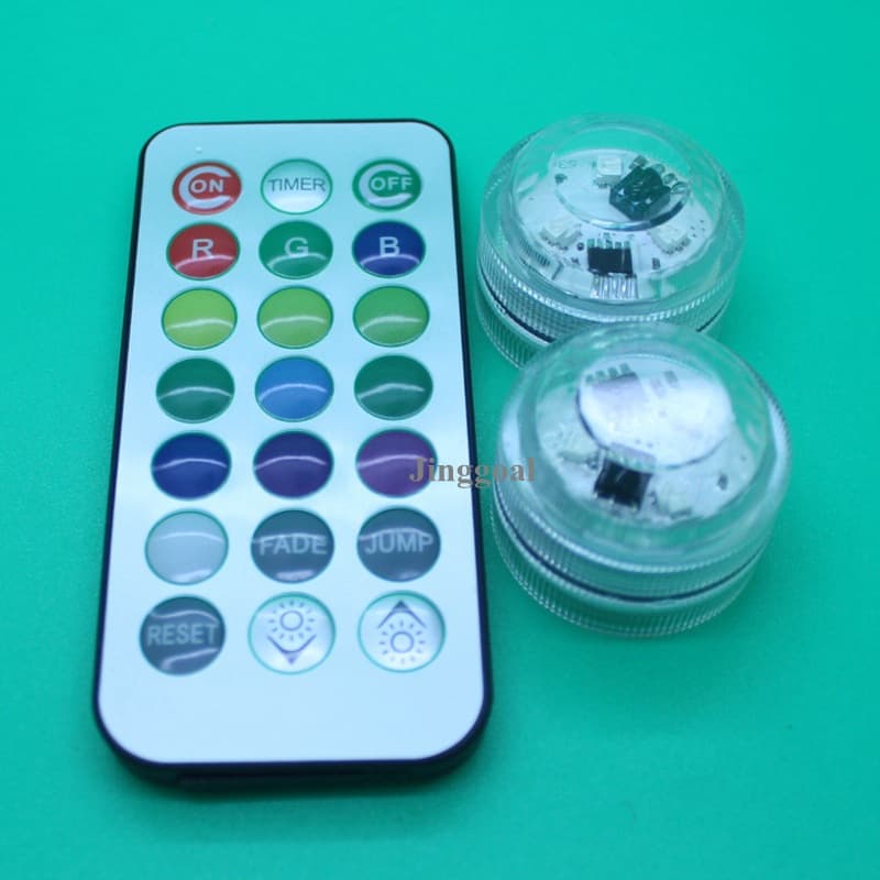 Cordless fish tank light 3 LED remote control colorful changing submersible aquarium bottom light