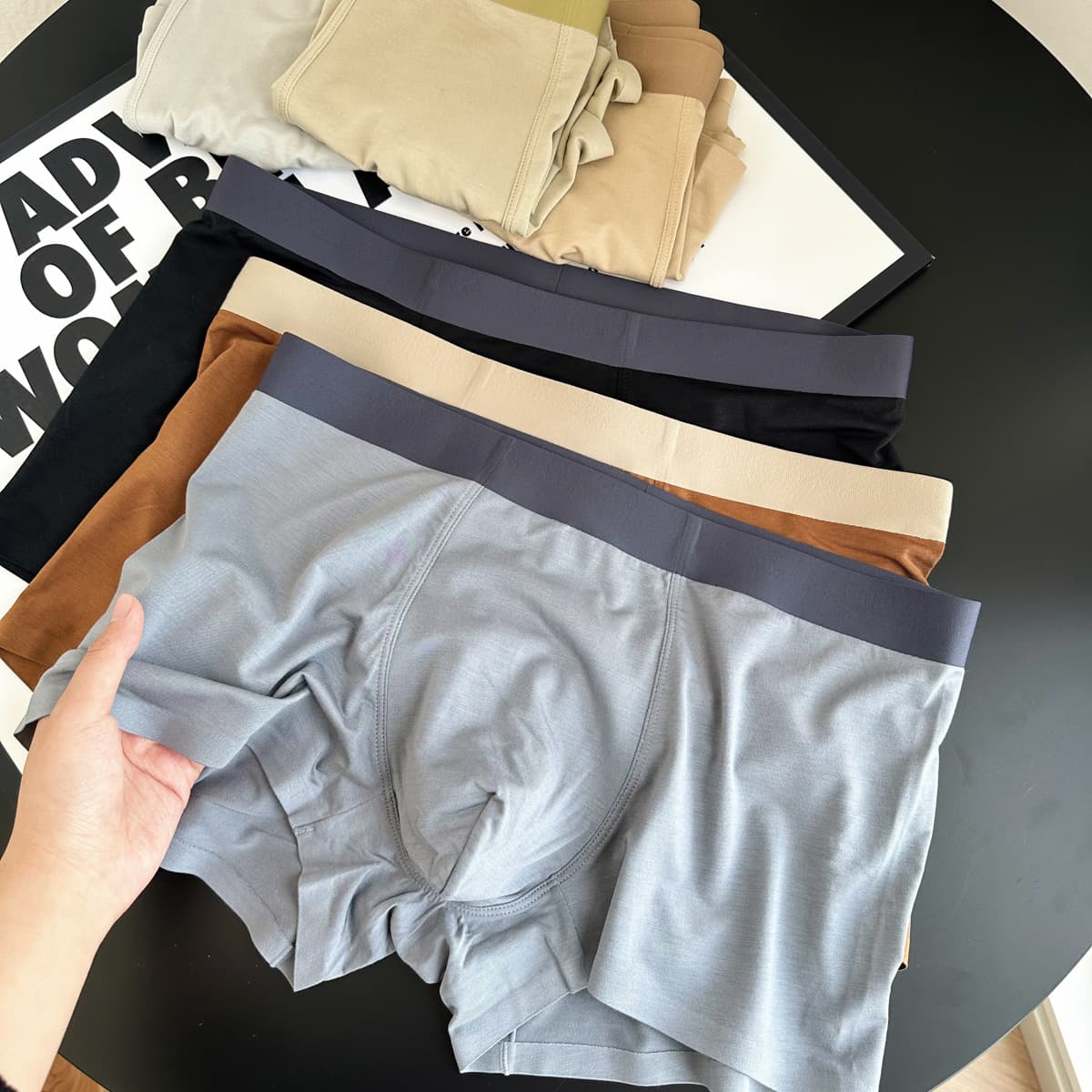 S153 Maillard Lenzing 60s Modal Business Simple Earth Tone Contrast Color Men's Underwear 7A Antibacterial Crotch