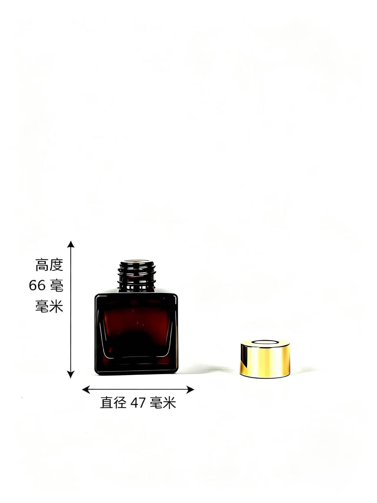 Flame-Free Reed Diffuser Bottle Empty Square Gold Cap 200ml Aroma Diffuser Bottle Home Glass Decorative Ornament