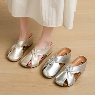 Trendy Women's Half Slippers for Summer 2026 New Style, Wedge Heel Slip-On Clog Sandals for Dresses, Boho Style