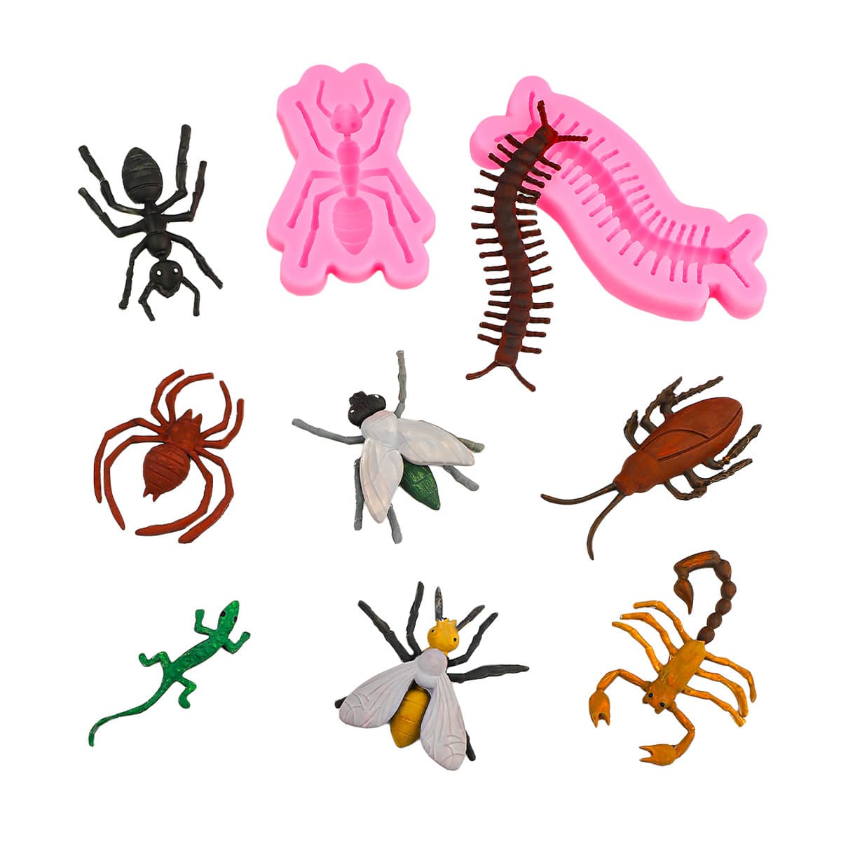 Halloween Prank Simulation Insect Fly Cockroach Spider Silicone Mold for Resin, Clay, Chocolate Molds