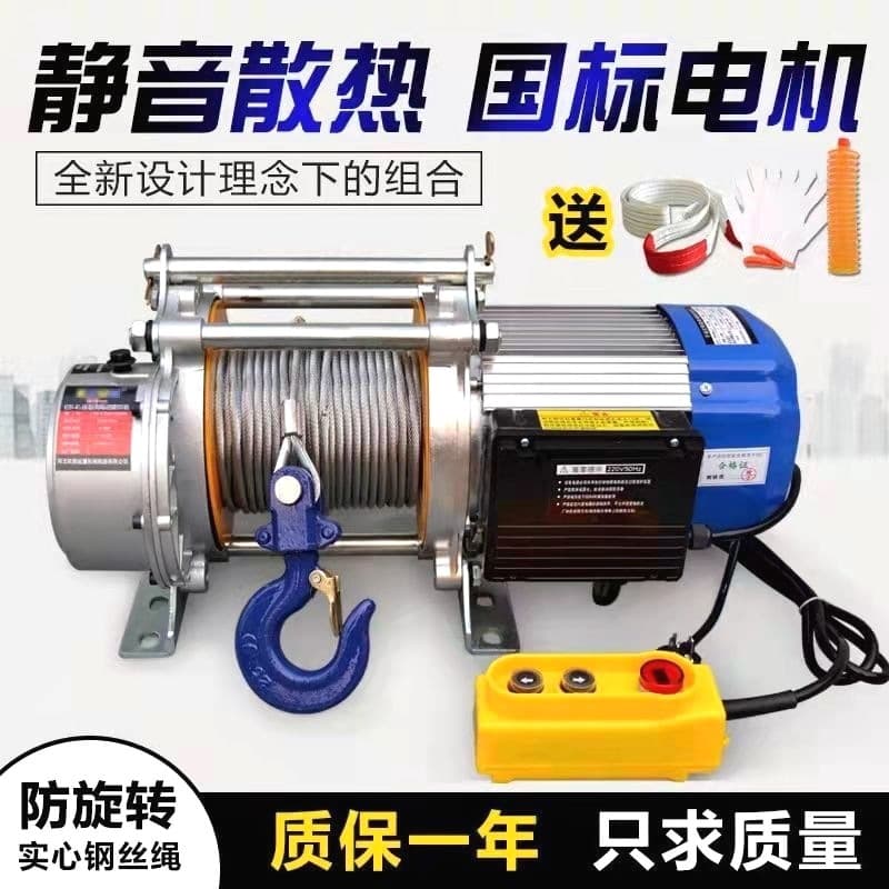 1 Ton 2 Ton 3 Ton Small Electric Hoist 220V Household Fast Control Lifting Crane Elevator Winch