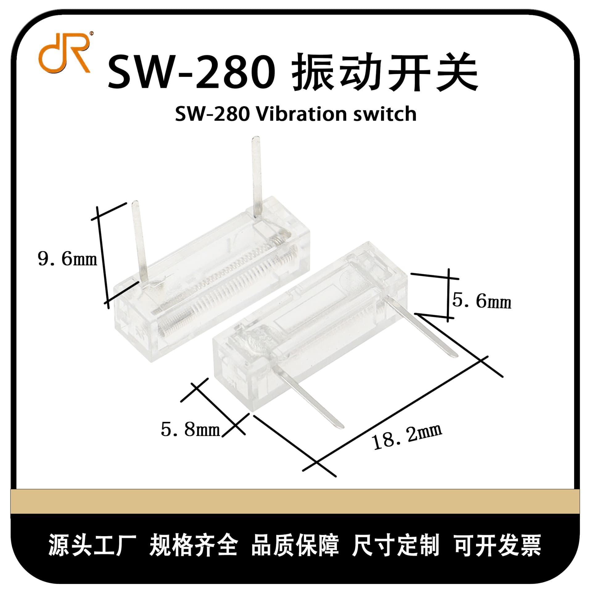 Transparent Mini Spring Switch SW-280 Toy Switch Vibration Switch White Vibration from Original Manufacturer