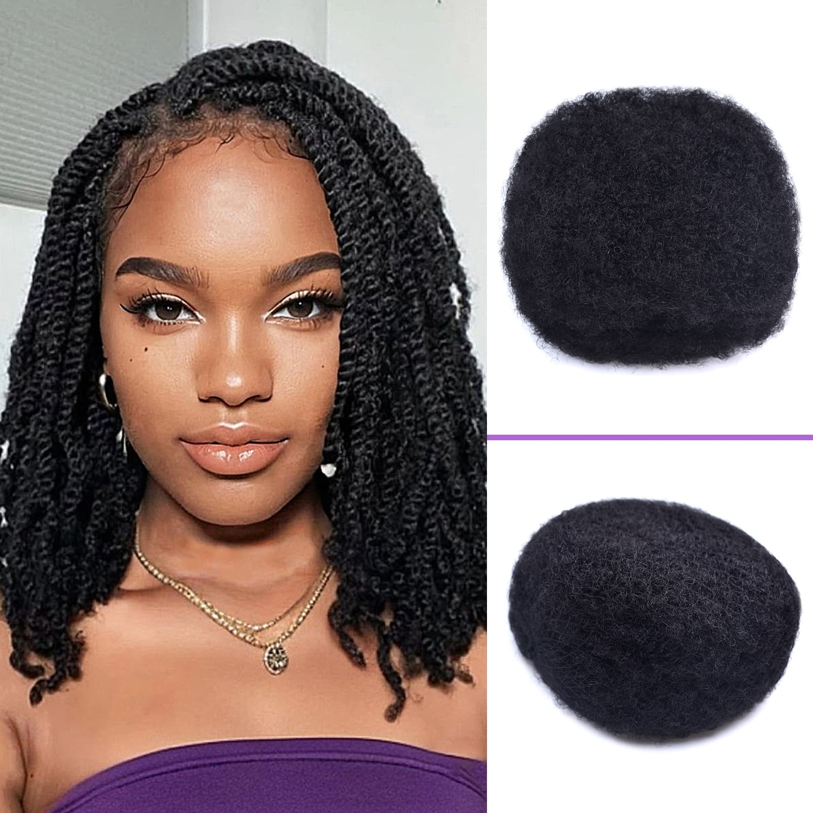 30g Afro Kinky Human Bulk Hair Reggae Dreadlock Piling Auxiliary
