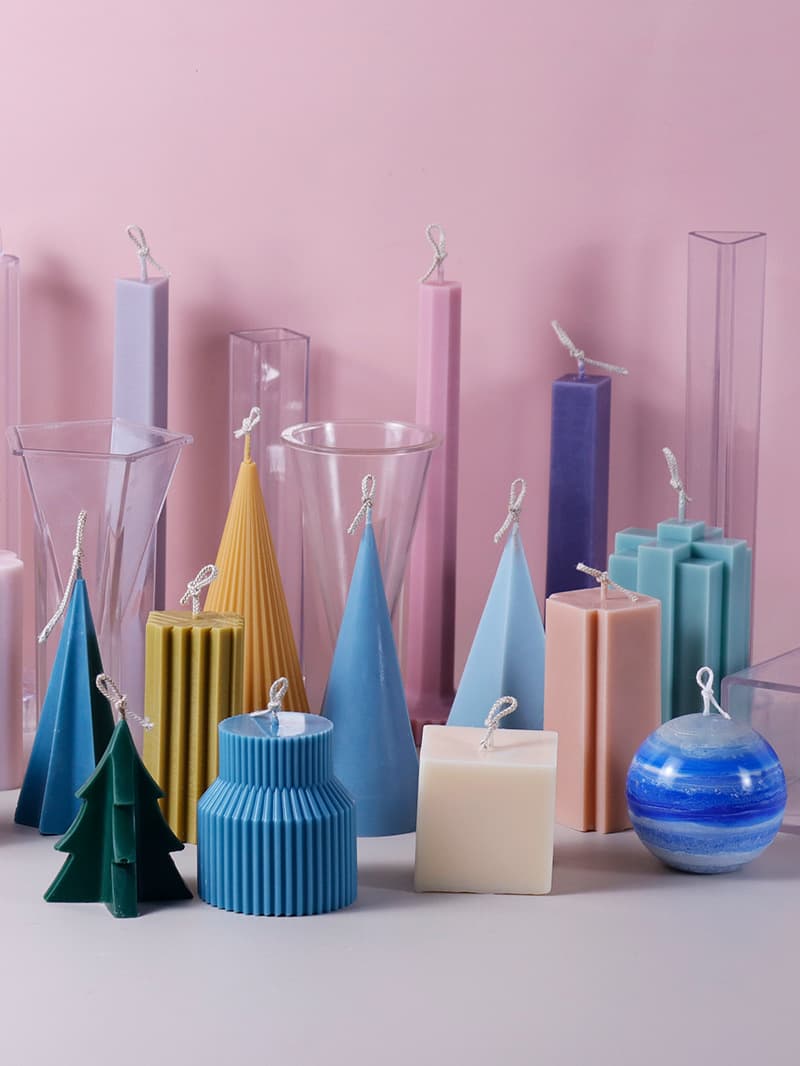 DIY Handmade Scented Candle Molds - Multiple Styles: Cylinder, Diamond, Long Rod, Threaded, Smooth, High Temperature Resistant, Transparent Acrylic