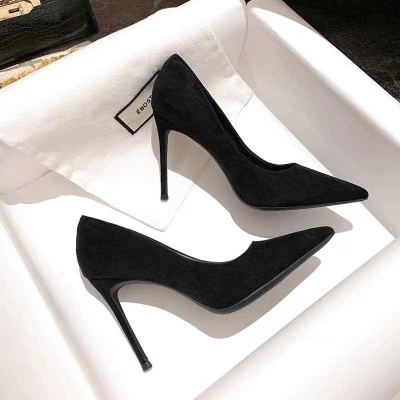 Tinghai Stiletto Heel Pumps Women 2022 New Pointed Toe High Heels Comfortable Soft Sole Mid Heel Work Shoes